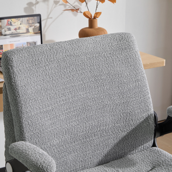 翻转式后背内置动态气囊腰靠十字交叉腿办公椅，宽座办公桌椅带翻转扶手与轮子，现代家用办公室梳妆台浅绿色十字交叉腿椅-21