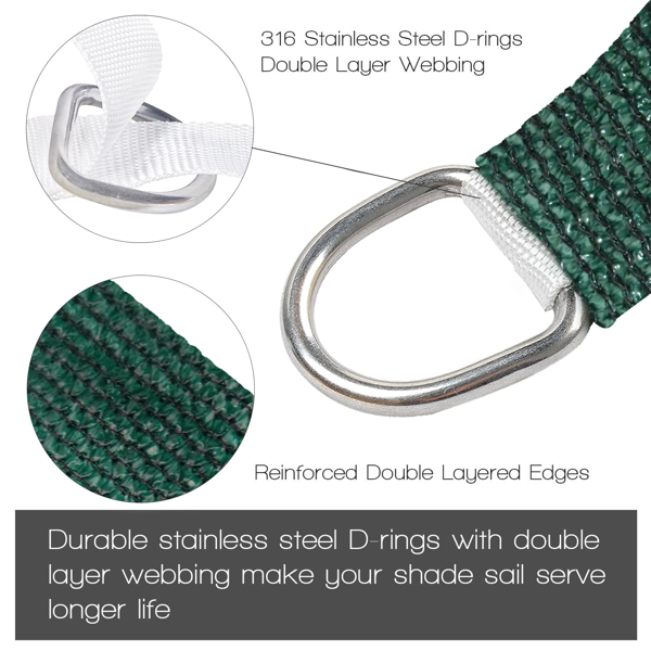 12'X12' 墨绿色HDPE遮阳帆-3