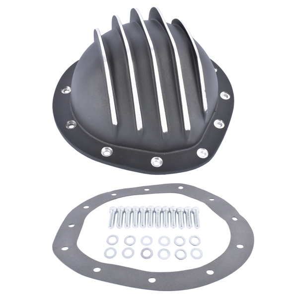 差速器盖 Rear Differential Rear End Cover Fits for Chevy GMC 8.75" RG 12 Bolt Black Cast Aluminum-1