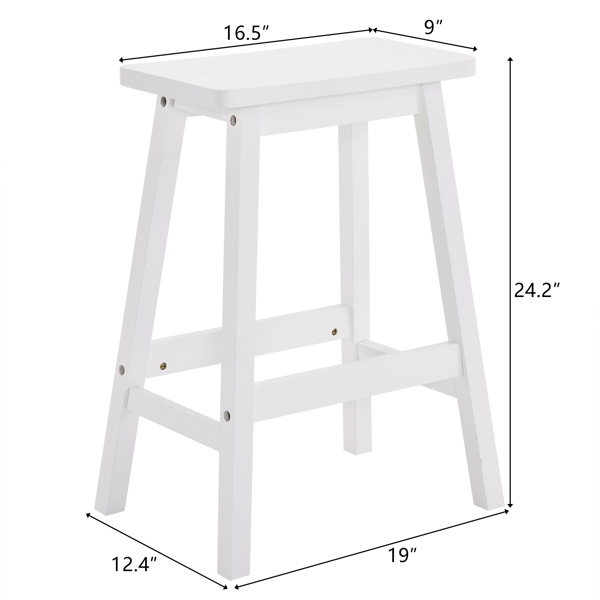 【同款编码：38873429】2pcs 松木 吧椅凳 枕型 座板凹进 白色-8