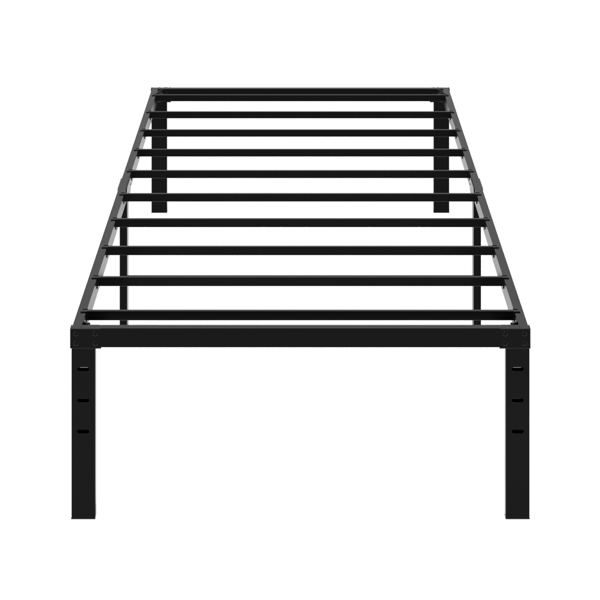 黑色 Twin 简易基础平板床架 床高14" 铁床-2