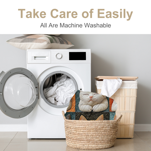 自产组合（床单+床笠+枕套四件套侧边印花） 浮雕猫咪 美国大号（temu仅可自提）-6