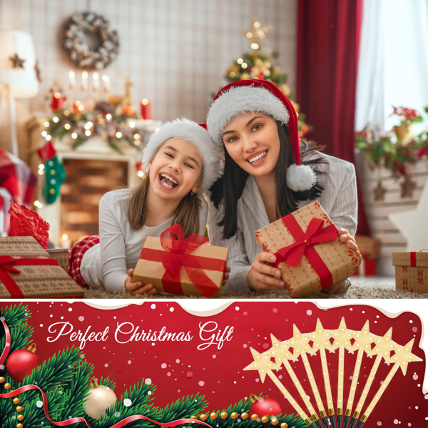 （自提可发加拿大，temu&tk下自提单）圣诞星光太阳能步道灯，8种模式防水户外装饰，营造浪漫节日氛围，是馈赠亲友的完美礼物-10