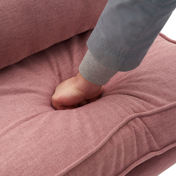 【同款编码：82873273】橡木扶手 单人休闲椅 橡木 软包 桃红色 室内休闲椅-22