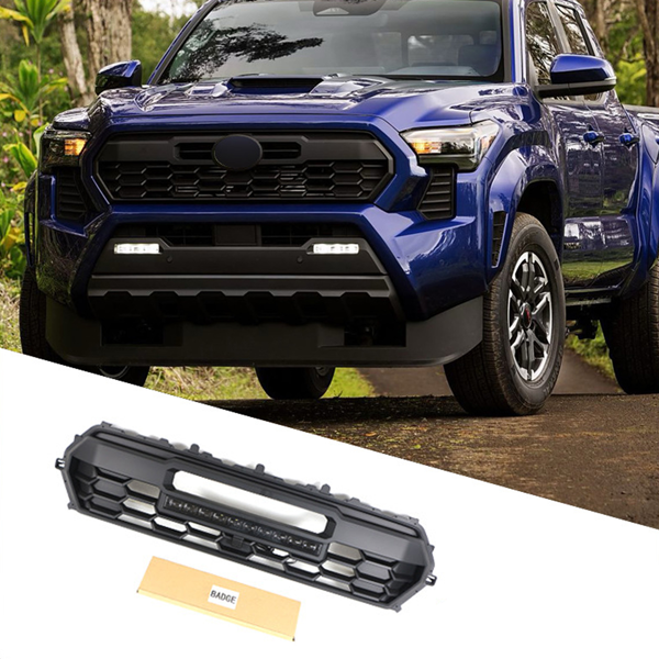 黑色前保险杠格栅，适用于丰田TACOMA 2024格栅，带LED和灯条Md-12