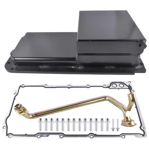 油底壳 Rear Sump Oil Pan Kit Black Fit for Chevrolet Small Block V8 GEN. III/IV (LS Based) GM LS LS1 LS2 LS3 LS6 Engines 7 Quarts 81004-R-5