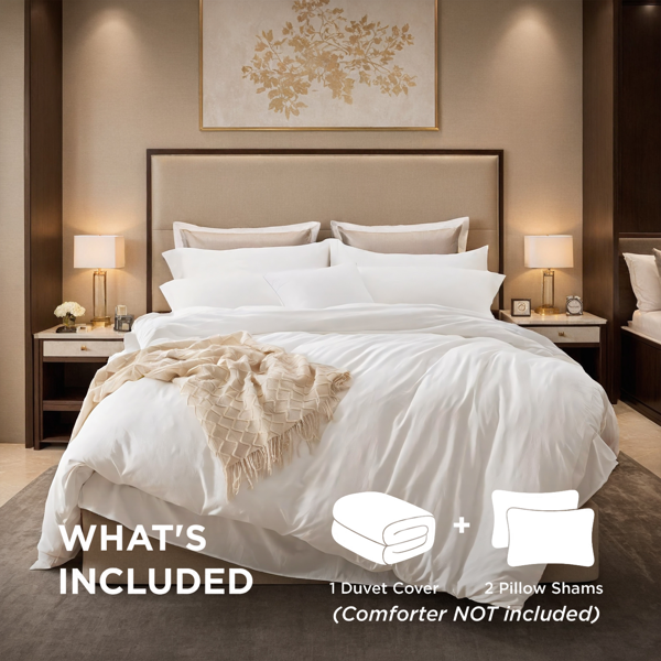 2件装白色粉色三件套套装，纯色被套包含一只被套两只枕套，男生女生单人双人床使用，四季通用，可爱男生女生卧室宿舍酒店款式，圣诞节礼物-2