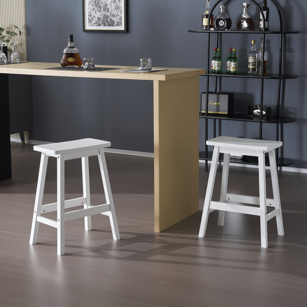 【同款编码：38873429】2pcs 松木 吧椅凳 枕型 座板凹进 白色-19