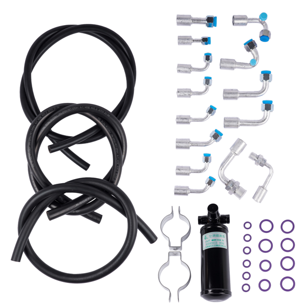 空调软管 Universal 134a Air Conditioning Hose Kit R-Ring & Fittings & Drier & AC Hose Kit-5
