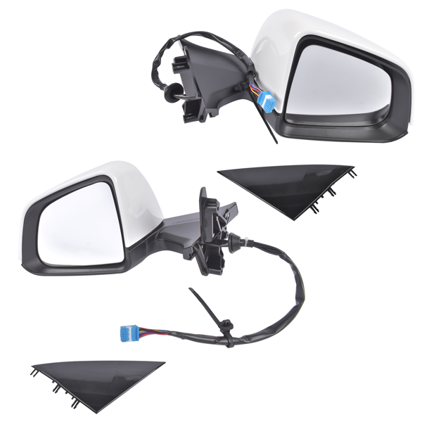 后视镜 2Pcs White Power Door Mirrors with Memory Heated Fits for Tesla Y 2020-2023 1594112-00-C 1594111-00-C-1