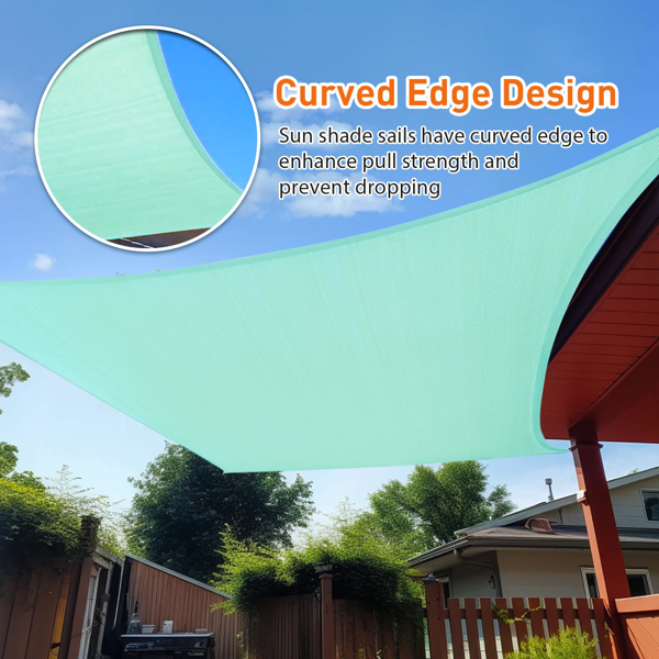 12'X16' 松石纯色HDPE遮阳帆-5