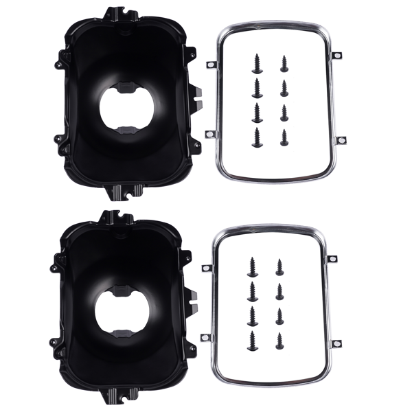 头灯支架 2Pcs Left and Right Headlight Lamp Bucket Kit Fit for Buick Century Regal Cadillac Escalade Chevrolet Blazer 1977-2017 Black-6