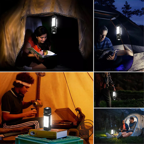 （2套）可充电可折叠LED野营灯户外野营徒步手电筒工作灯野营灯-8