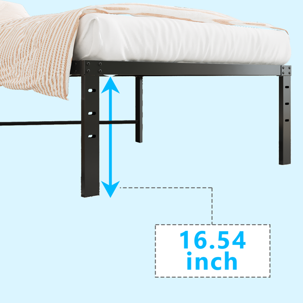 黑色 Twin 简易基础平板床架 床高18" 铁床 PB0MB18T 美国-5