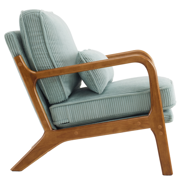 1pcs款 矮扶手椅 65*80*78cm 条绒 蓝绿色 室内休闲椅-19