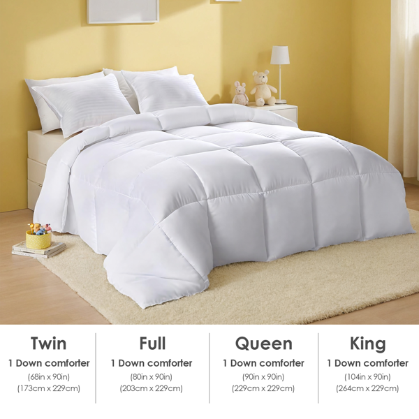 白色四季单被，超大码格子绗缝，奢华酒店卧室民宿通用，柔软亲肤被芯，四季通用，简约款式波西米亚风格，圣诞节礼物-3