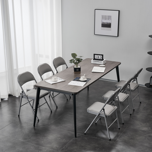 【同款编码：31709558】6pcs PVC 钢管 灰色 软包折叠椅 40*45*78cm-58