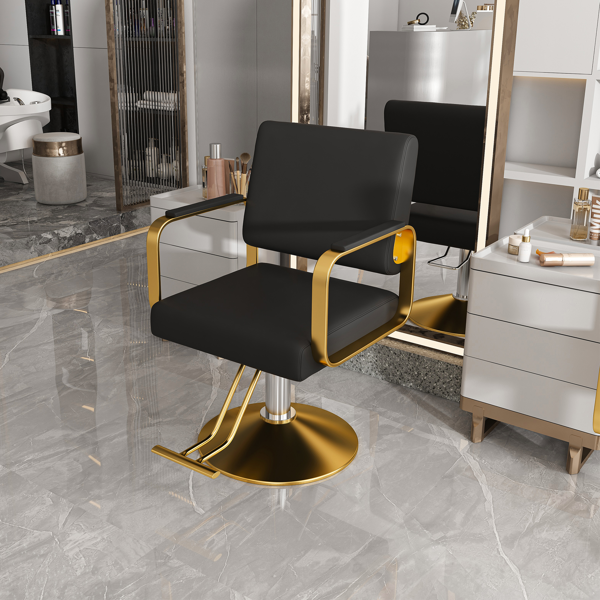 液压沙龙椅 - 360° 旋转理发师造型师椅带泵，不可倾斜美发椅，适用于美发沙龙、纹身和美容水疗（专业造型师设备）-12