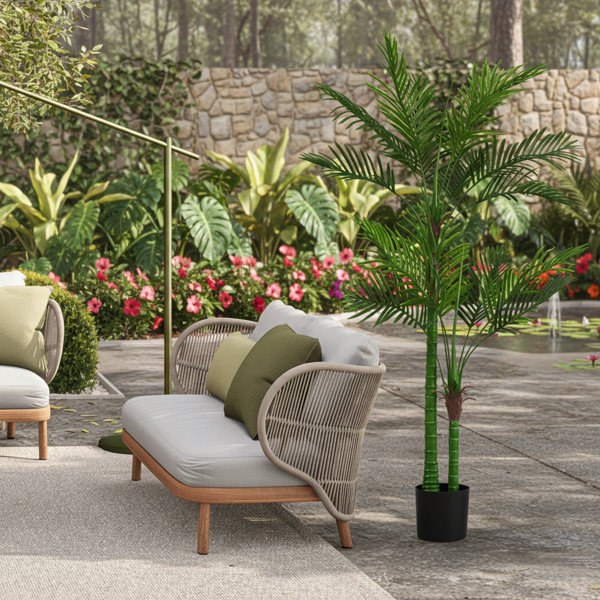 6英尺仿真树仿真自然的郁郁葱葱的人造植物室内盆栽树绿叶茂盛高端装饰仿真，适合家庭、办公室、卧室或酒店装饰 FBA发货-9