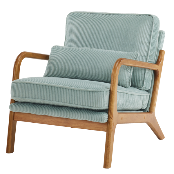 1pcs款 矮扶手椅 65*80*78cm 条绒 蓝绿色 室内休闲椅-8