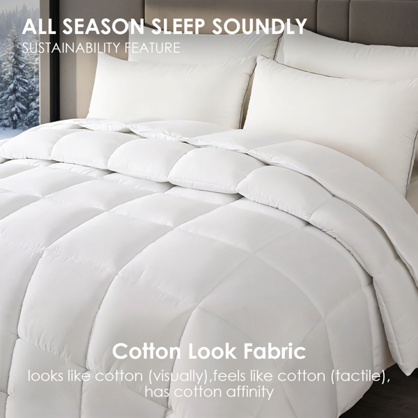 白色四季单被，超大码格子绗缝，奢华酒店卧室民宿通用，柔软亲肤被芯，四季通用，简约款式波西米亚风格，圣诞节礼物-2