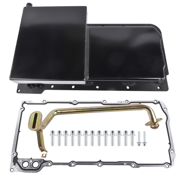油底壳 Rear Sump Oil Pan Kit Black Fit for Chevrolet Small Block V8 GEN. III/IV (LS Based) GM LS LS1 LS2 LS3 LS6 Engines 7 Quarts 81004-R-1