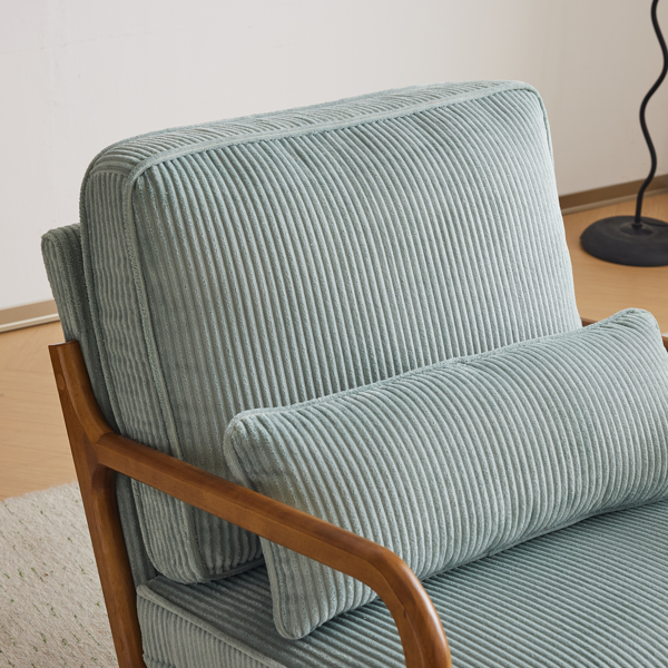 1pcs款 矮扶手椅 65*80*78cm 条绒 蓝绿色 室内休闲椅-25