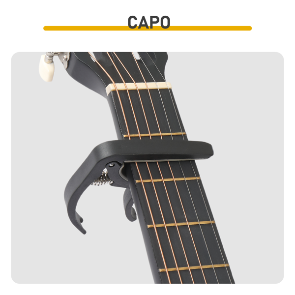 38寸 圆桶 椴木 原声 民谣吉他 哑光黑-7