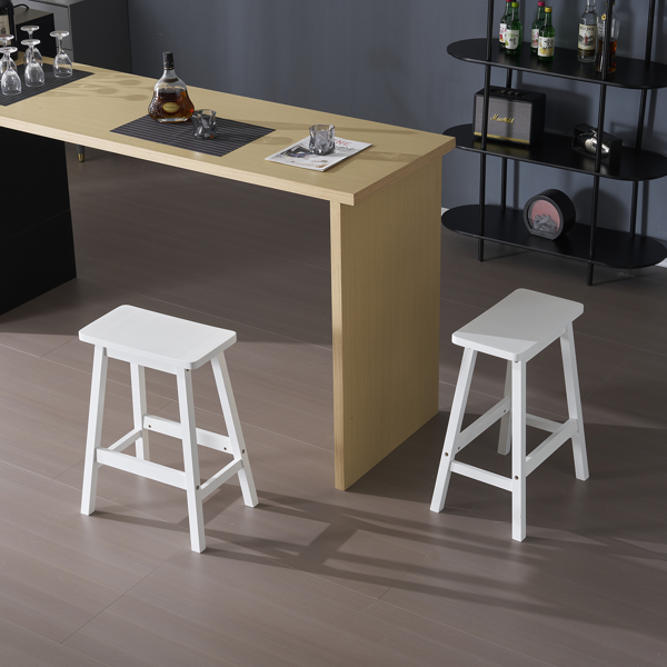 【同款编码：38873429】2pcs 松木 吧椅凳 枕型 座板凹进 白色-18