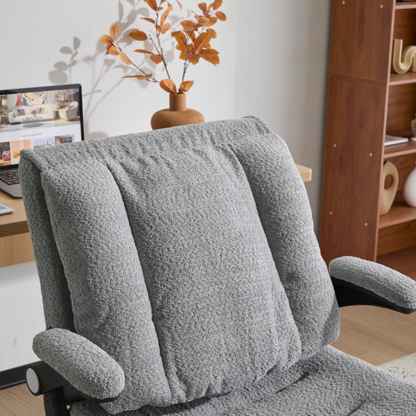 翻转式后背内置动态气囊腰靠十字交叉腿办公椅，宽座办公桌椅带翻转扶手与轮子，现代家用办公室梳妆台浅绿色十字交叉腿椅-20