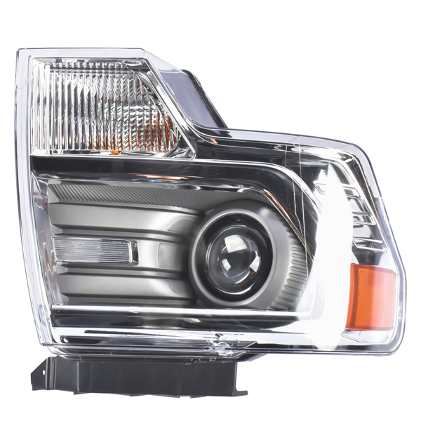 汽车大灯 Right Side HID/Xenon Chrome Projector Headlight Replacement for 2013-2014 Ford F-150 DL3Z13008AB FO2519120-2