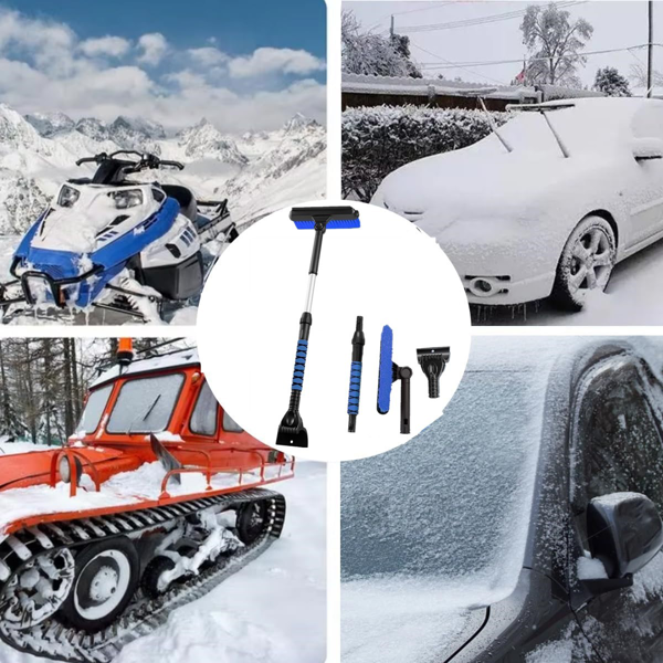 可拆卸式汽车雪铲冰铲可扩展式除尘清洁刷-5