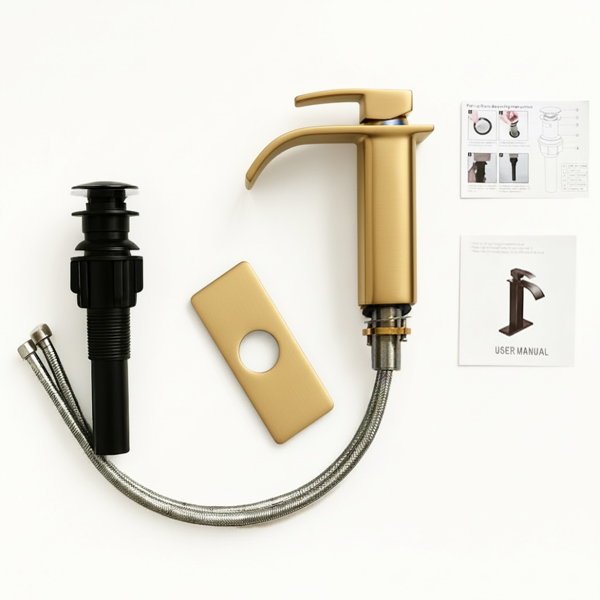 单柄浴室水龙头卫生间水龙头不锈钢单孔TP，拉丝金【周末不发货，TK/TEMU订单仅支持自提】-10