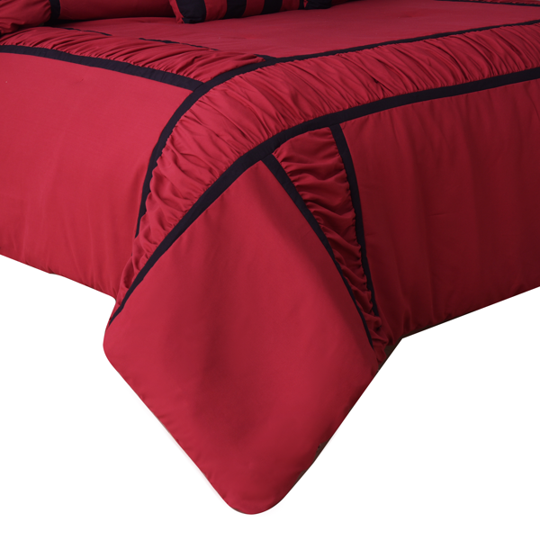 7件套特大号超细纤维荷叶边拼布被子-3