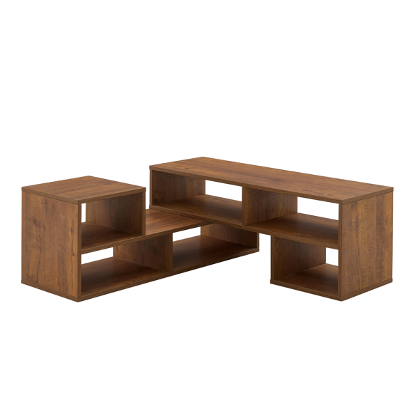 2 件套立方体电视柜，自由组合游戏娱乐中心媒体柜，开放式储物书架，适用于客厅，2 层书架 L 型电视柜，尺寸为 47.2*12*13.4。-2