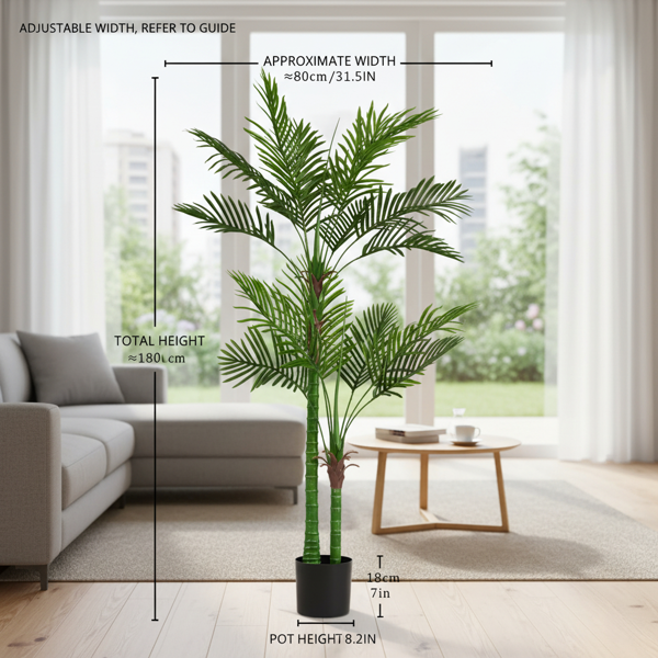 6英尺仿真树仿真自然的郁郁葱葱的人造植物室内盆栽树绿叶茂盛高端装饰仿真，适合家庭、办公室、卧室或酒店装饰 FBA发货-14