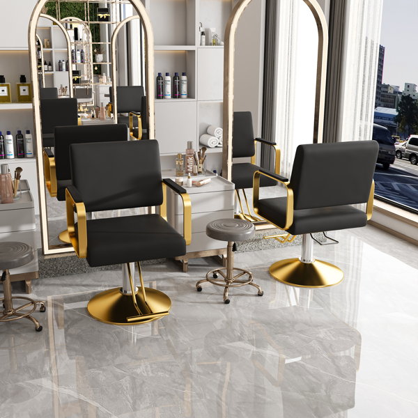 液压沙龙椅 - 360° 旋转理发师造型师椅带泵，不可倾斜美发椅，适用于美发沙龙、纹身和美容水疗（专业造型师设备）-10