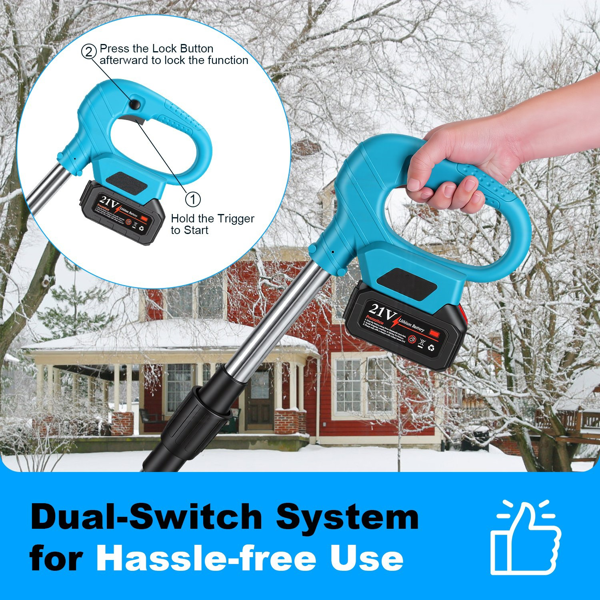 （自提可发加拿大，TK，temu下自提单）800W无线电动雪铲，轻量化设计（7.17磅），折叠式除雪工具配安全锁，适用于露台、人行道、楼梯等冬季清扫场景-6