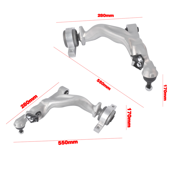 控制臂 Pair Front Lower Control Arms Left + Right Fits for INFINITI M35 M45 RWD 2006-2010 54500EG01A 54501EG00A-4