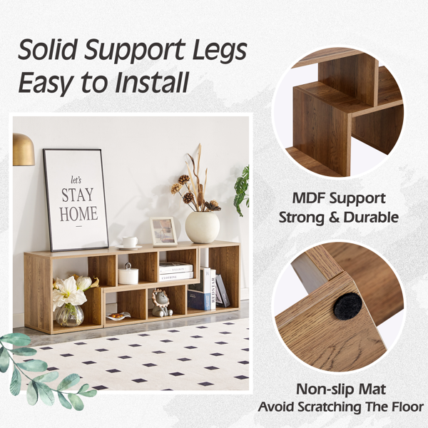 两件套立方体电视柜，自由组合游戏娱乐中心媒体柜，开放式储物书架，适用于客厅，双层L型电视柜，尺寸为55.1*11.8*17.1英寸-12