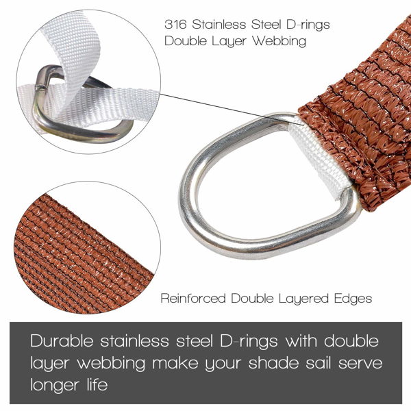 12'X16' 砖红色HDPE遮阳帆-3