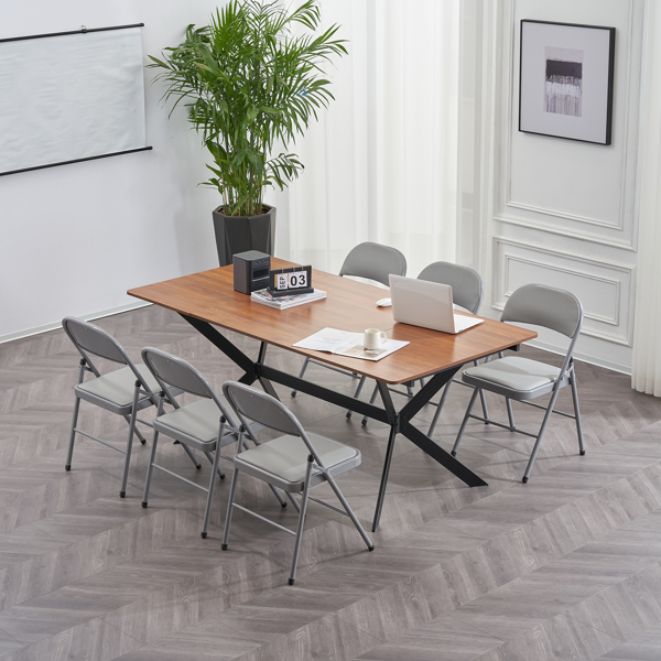 【同款编码：31709558】6pcs PVC 钢管 灰色 软包折叠椅 40*45*78cm-44