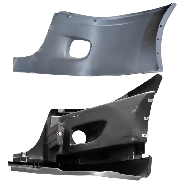角保险杠和盖板 Front Right Bumper End Cap + Reinforcement with Hole Fit for Freightliner Cascadia-5