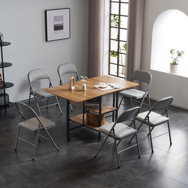 【同款编码：31709558】6pcs PVC 钢管 灰色 软包折叠椅 40*45*78cm-38