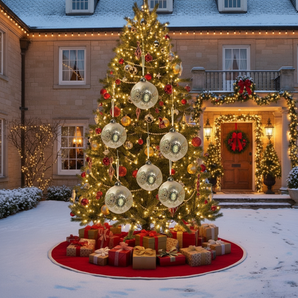 6件套圣诞球装饰品3.9英寸圣诞树装饰玻璃挂球节日派对套装FBA发货-1