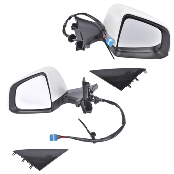 后视镜 2Pcs White Power Door Mirrors with Memory Heated Fits for Tesla Y 2020-2023 1594112-00-C 1594111-00-C
