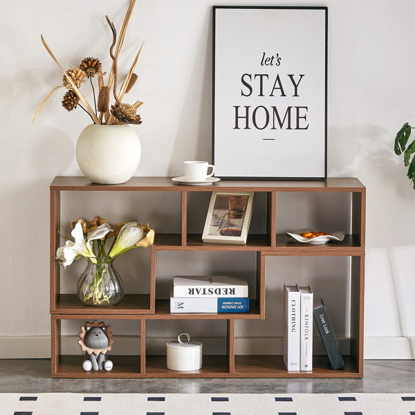 两件套立方体电视柜，自由组合游戏娱乐中心媒体柜，开放式储物书架，适用于客厅，双层L型电视柜，尺寸为55.1*11.8*17.1英寸-8