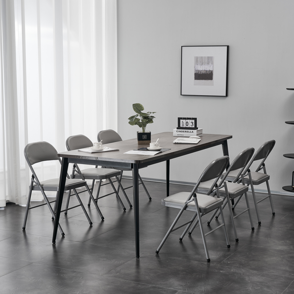 【同款编码：31709558】6pcs PVC 钢管 灰色 软包折叠椅 40*45*78cm-30