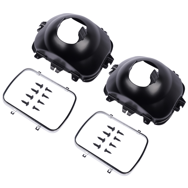 头灯支架 2Pcs Left and Right Headlight Lamp Bucket Kit Fit for Buick Century Regal Cadillac Escalade Chevrolet Blazer 1977-2017 Black-4