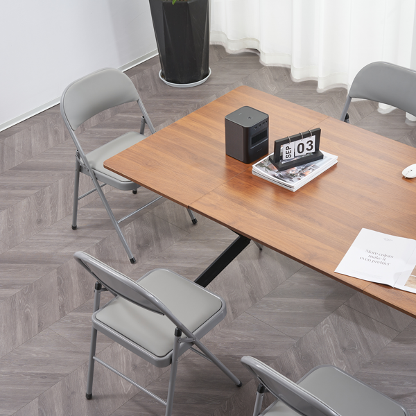 【同款编码：31709558】6pcs PVC 钢管 灰色 软包折叠椅 40*45*78cm-35